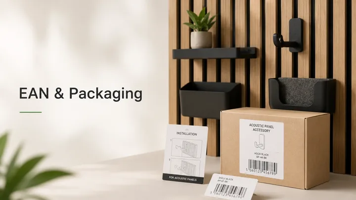 EAN Labels & Retail Packaging for Acoustic Panel Accessories