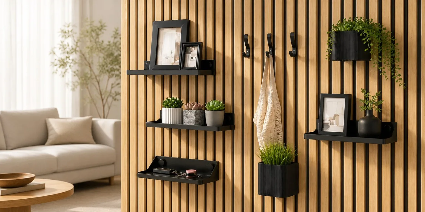 How to Add Shelves to Acoustic Slat Wall Panels