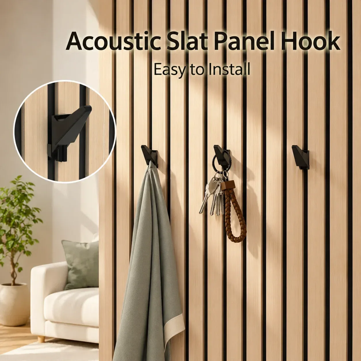 Acoustic panel hook SX131 Acoustic Slat Wall Hook | No-Drill Accessory acoustic panel accessory