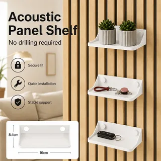 Acoustic Panel Shelf Bracket No-Drill Acoustic Panel Shelf SX160 | Wholesale & OEM acoustic panel accessory