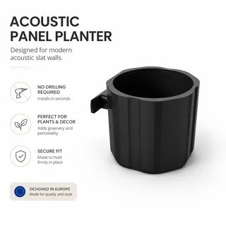 Acoustic panel flower pot SX-0155 No-Drill Acoustic Panel Planter for Wood Slat Walls acoustic panel accessory