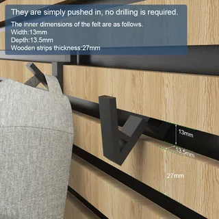 Acoustic panel hook SX134 Horizontal Acoustic Slat Wall Hook - Slot-Mounted Panel Accessory acoustic panel accessory