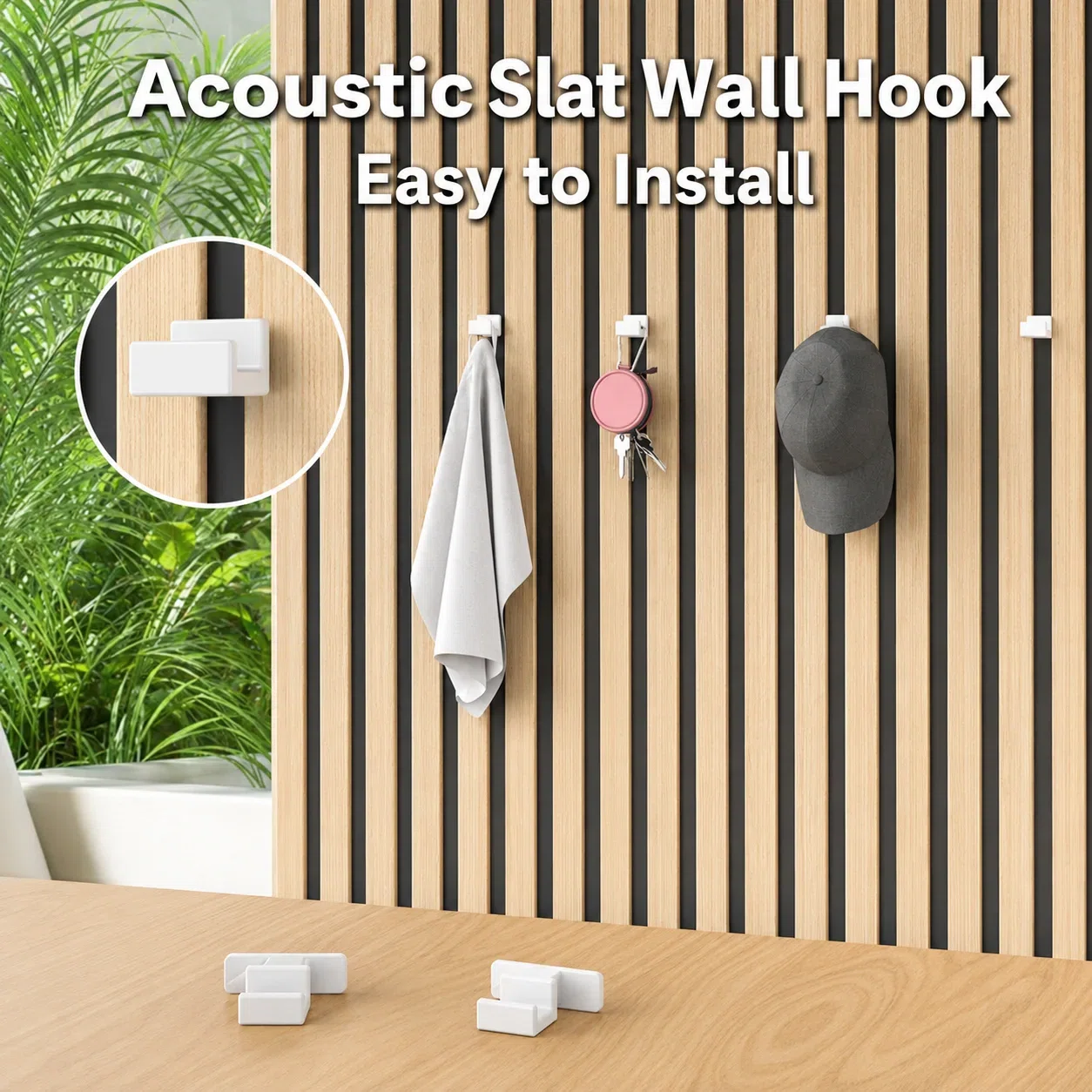 Acoustic panel hook SX131 No-Drill Acoustic Slat Wall Hook acoustic panel accessory