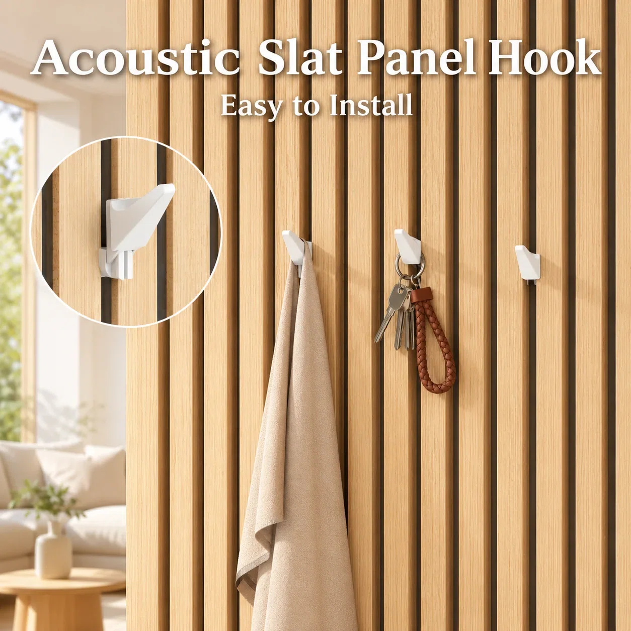 Acoustic panel hook SX131 Acoustic Slat Wall Hook | No-Drill Accessory acoustic panel accessory