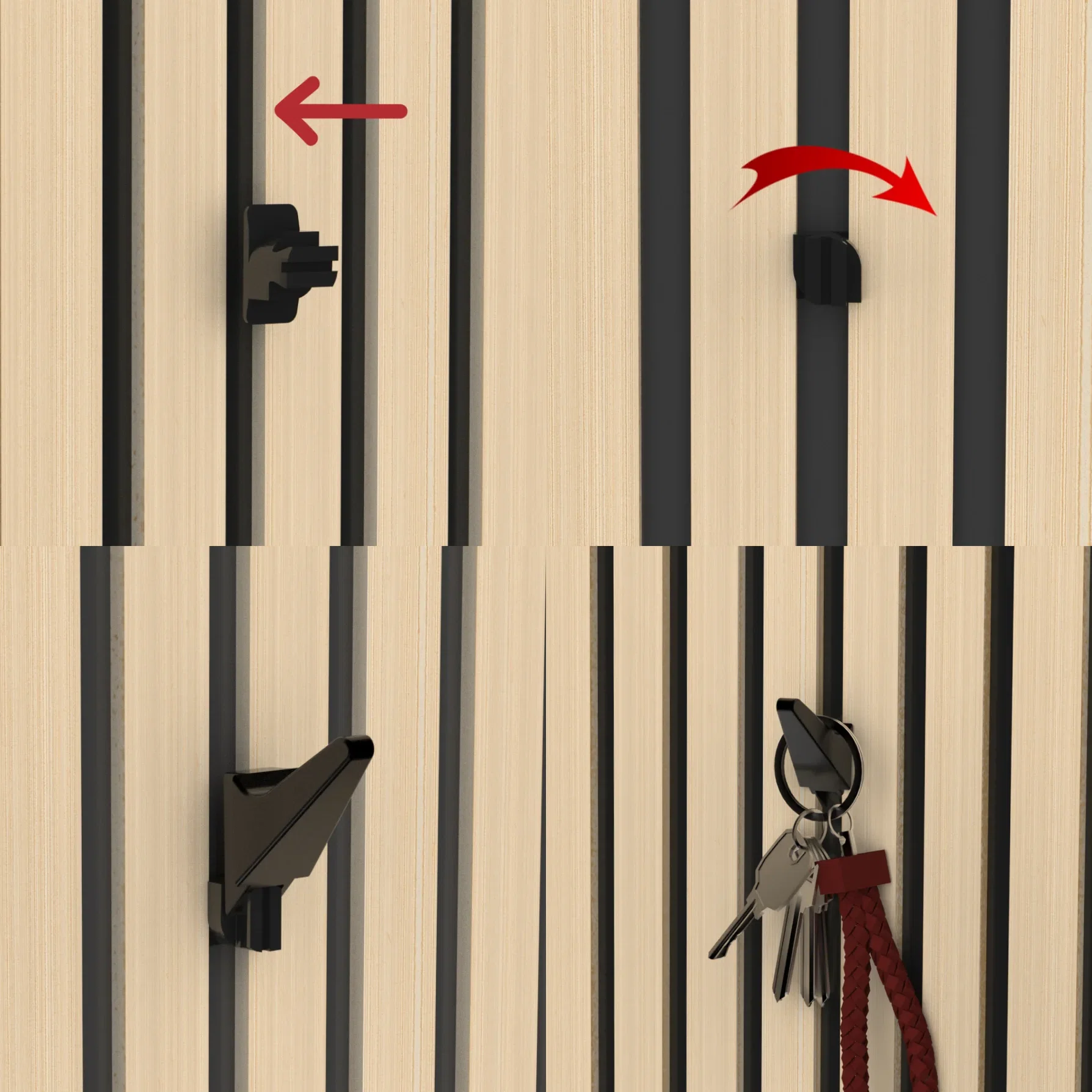 Acoustic panel hook SX131 Acoustic Slat Wall Hook | No-Drill Accessory acoustic panel accessory