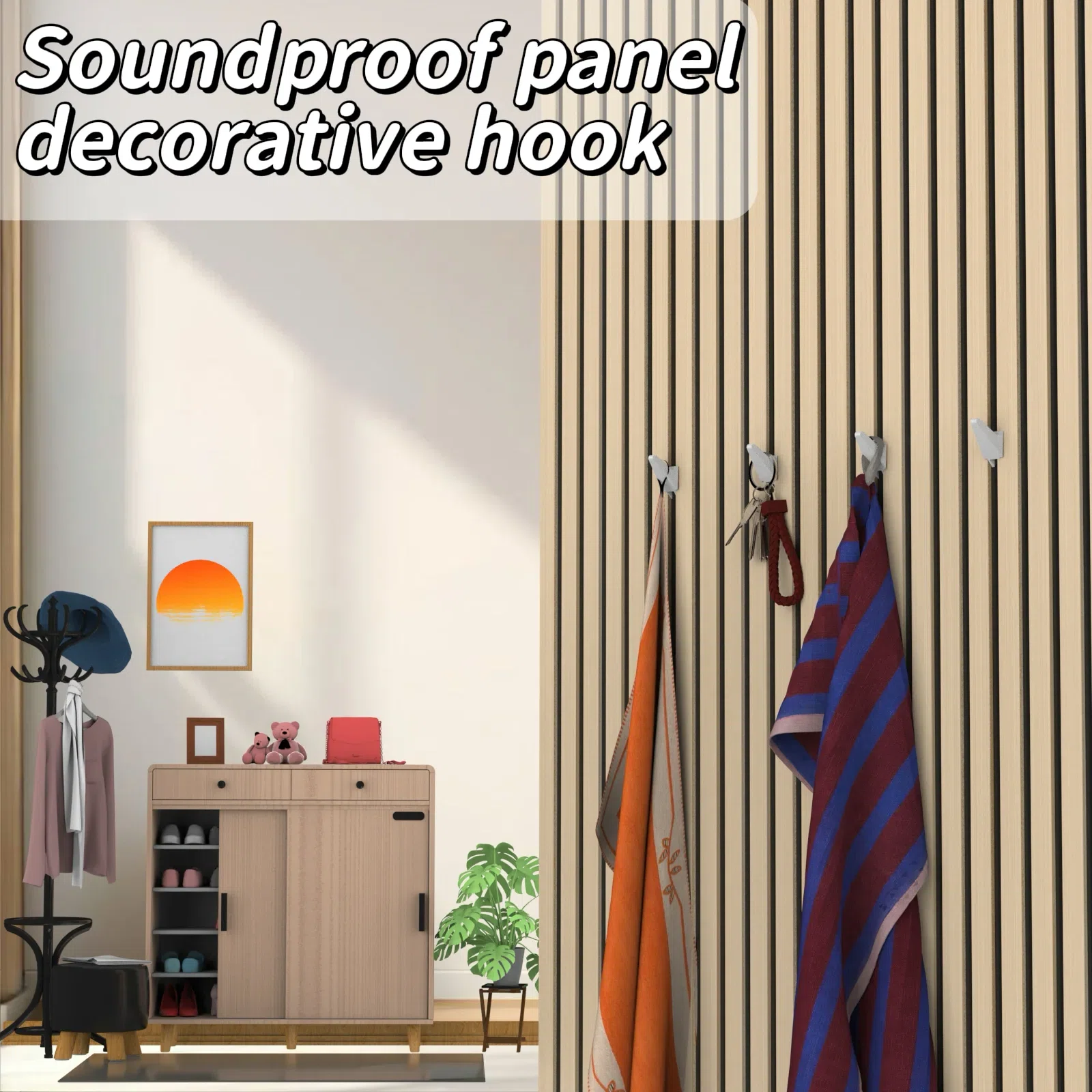 Acoustic panel hook SX131 Acoustic Slat Wall Hook | No-Drill Accessory acoustic panel accessory