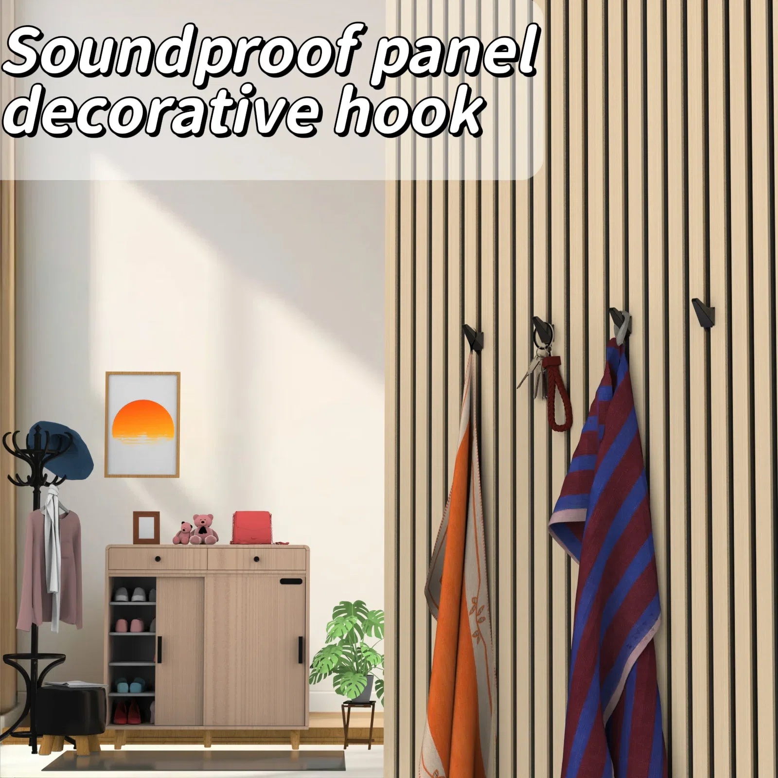 Acoustic panel hook SX131 Acoustic Slat Wall Hook | No-Drill Accessory acoustic panel accessory