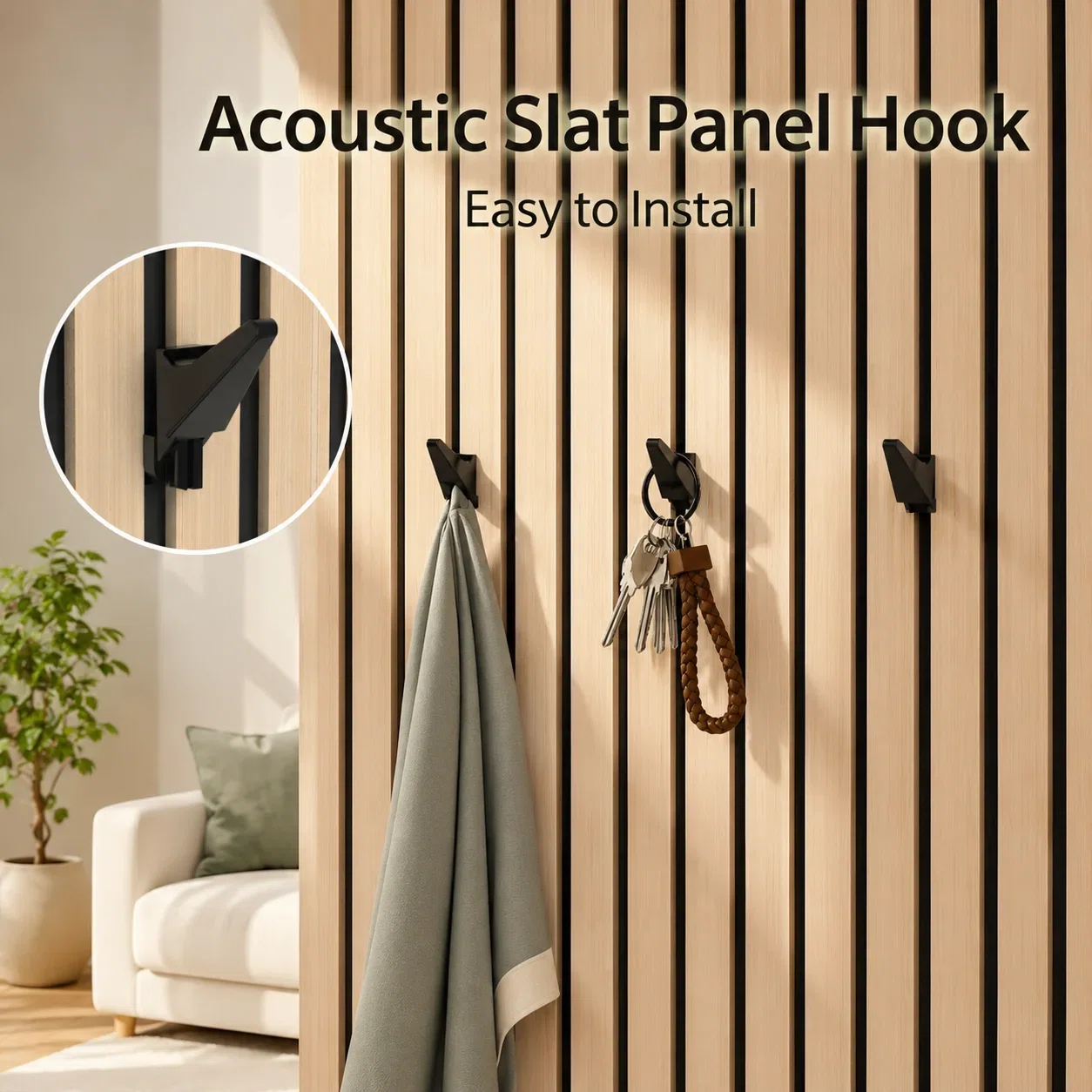 Acoustic panel hook SX131 Acoustic Slat Wall Hook | No-Drill Accessory acoustic panel accessory