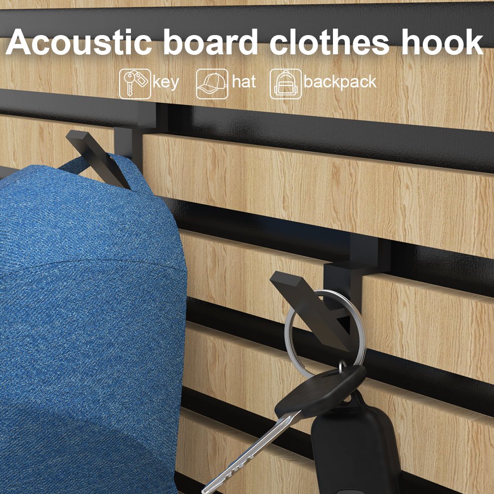 Acoustic panel hook SX134 Horizontal Acoustic Slat Wall Hook - Slot-Mounted Panel Accessory acoustic panel accessory
