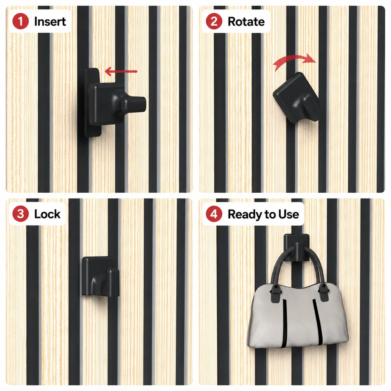Acoustic panel hook SX135 No-Drill Acoustic Slat Wall Hook for Bags and Hats acoustic panel accessory