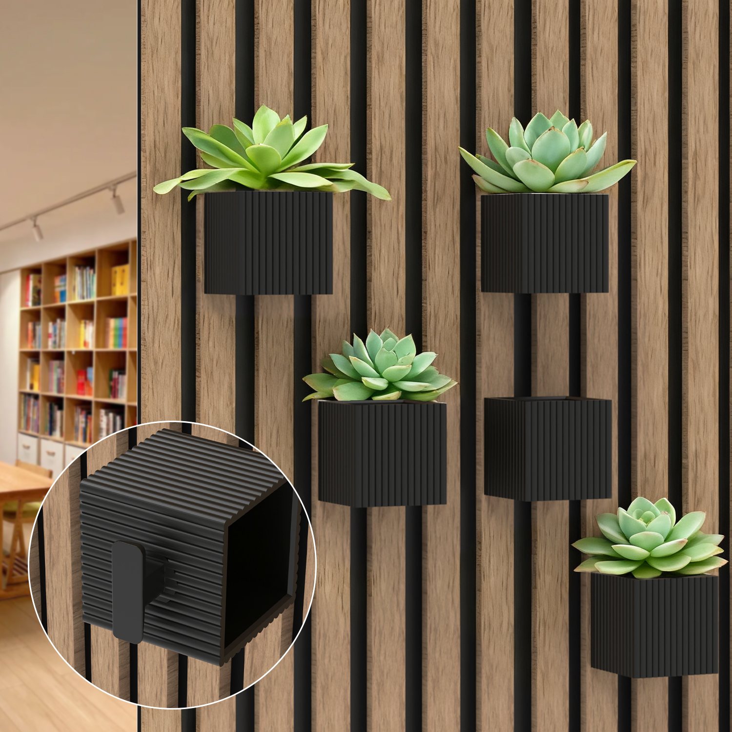 Acoustic panel flower pot SX145 Detachable No-Drill Planter for Acoustic Slat Wall Panels acoustic panel accessory