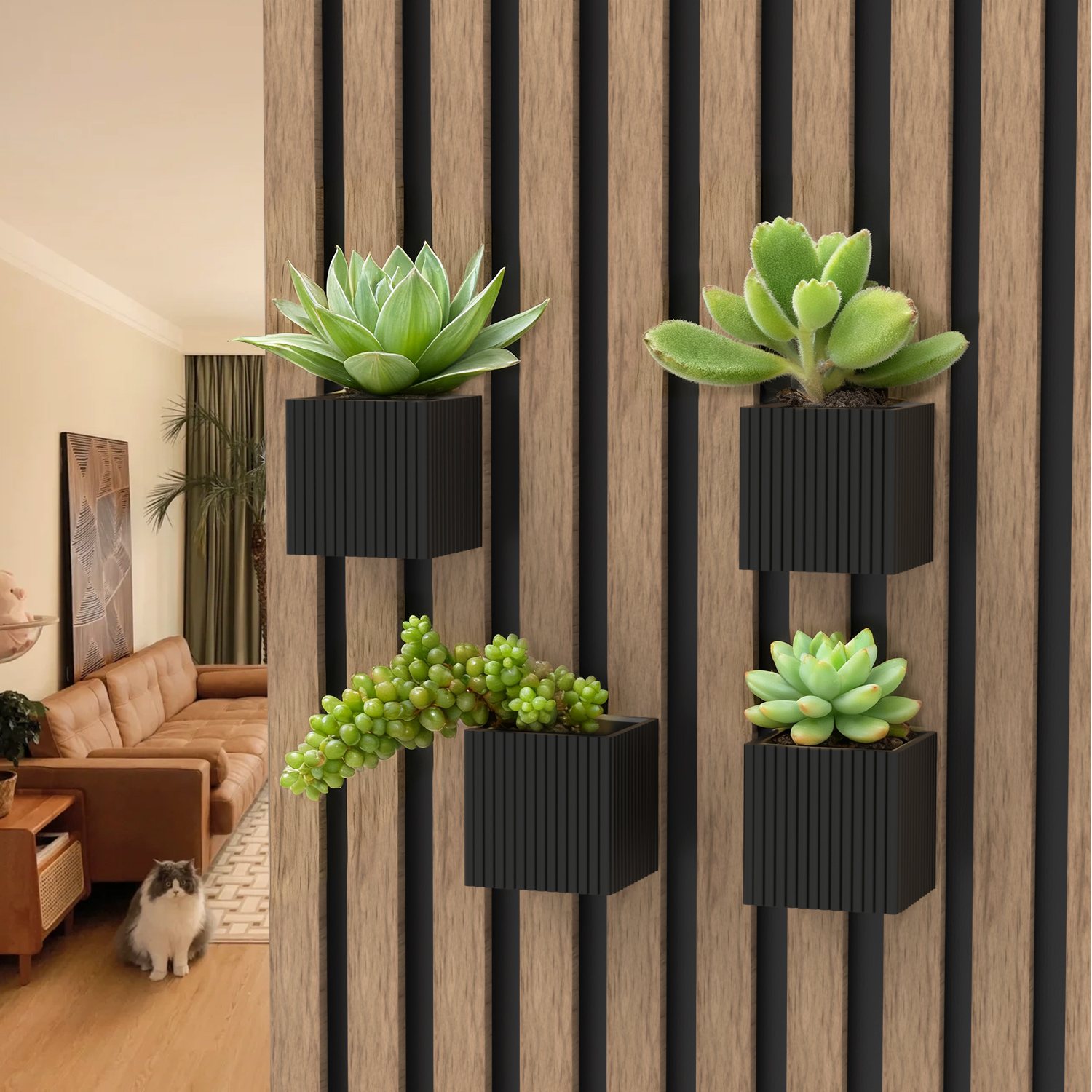 Acoustic panel flower pot SX145 Detachable No-Drill Planter for Acoustic Slat Wall Panels acoustic panel accessory